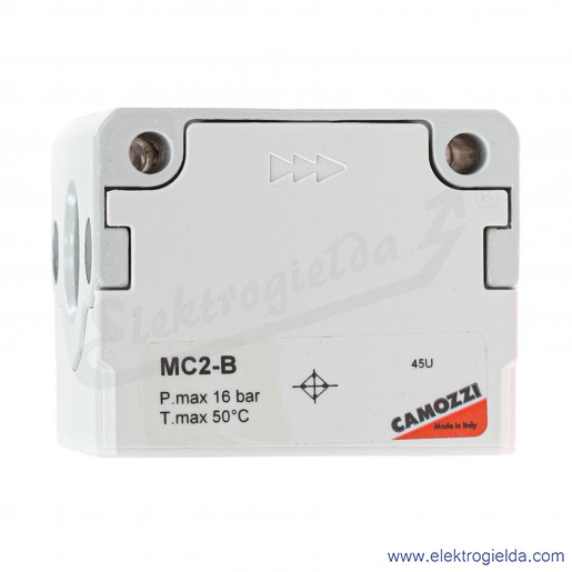 Blok rozdzielający MC2-B, G1/2, 0-16 Bar, 8400 l/min, 4- kierunkowy, do serii MC202, z wbudowanym zaworem zwrotnym, Camozzzi