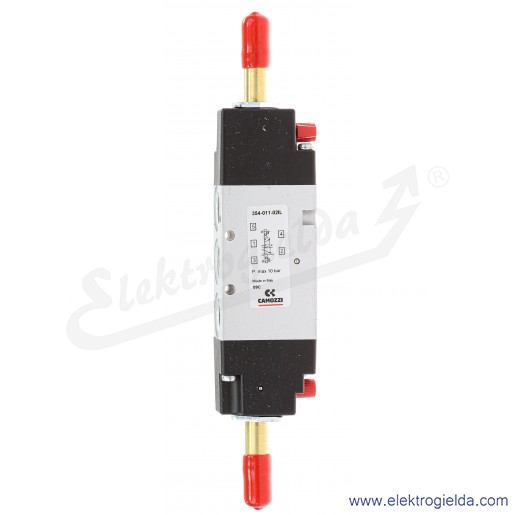 Zawór rozdzielający elektromagnetyczny 354-011-02IL, 5/2 bistabilny, G1/4, 1.5-10 Bar, 1300 l/min, ręczne wysterowanie za pomocą