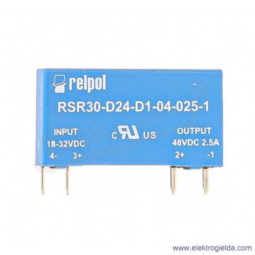 Przekaźnik półprzewodnikowy miniaturowy 2611993 RSR30-D24-D1-04-025-1 1P Us 24VDC 2,5A Uwy 48VDC
