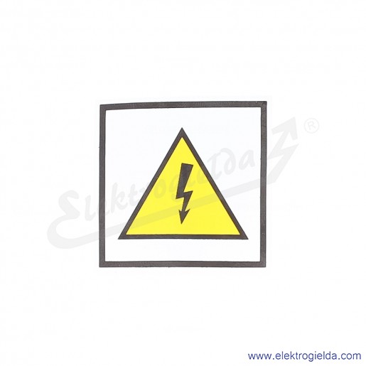 Tabliczka ostrzegawcza E04TZ-01011013000, TZO 37x37 S, "błyskawica", ż&oacute;łto-czarna