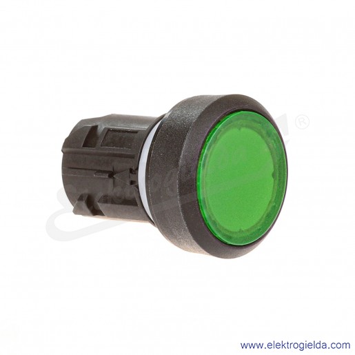 Napęd przycisku 3SU1001-0AB40-0AA0 podświetlany zielony okrągły fi 22mm, czarny pierścień z tworzywa, z samopowrotem