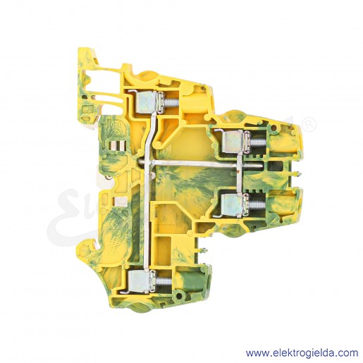 Złączka ZS6-D1-PE przelotowa ochronna 2-piętrowa z zaciskami śrubowymi 0,2-6mm2; szerokość 6mm; żółto-zielona