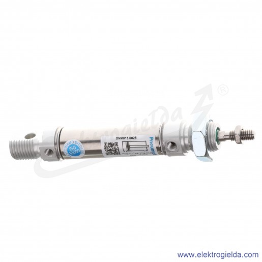 Siłownik pneumatyczny cylindryczny DNM016.0025, D16X25, M5, dwustronnego działania, magnetyczny