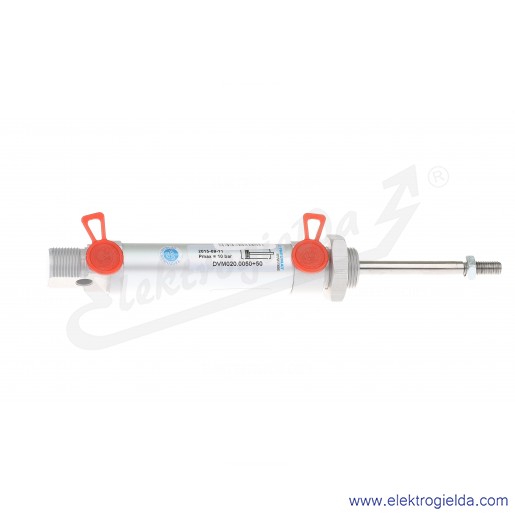 Siłownik pneumatyczny cylindryczny DVM020.0050+50, D20X50, z przedłużonym tłoczyskiem +50mm, ISO 6432