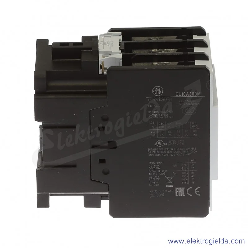 Stycznik CL10A300M6 230V AC 50/60 HZ, 55KW/400V AC-3, 140A AC-1, 3-polowy