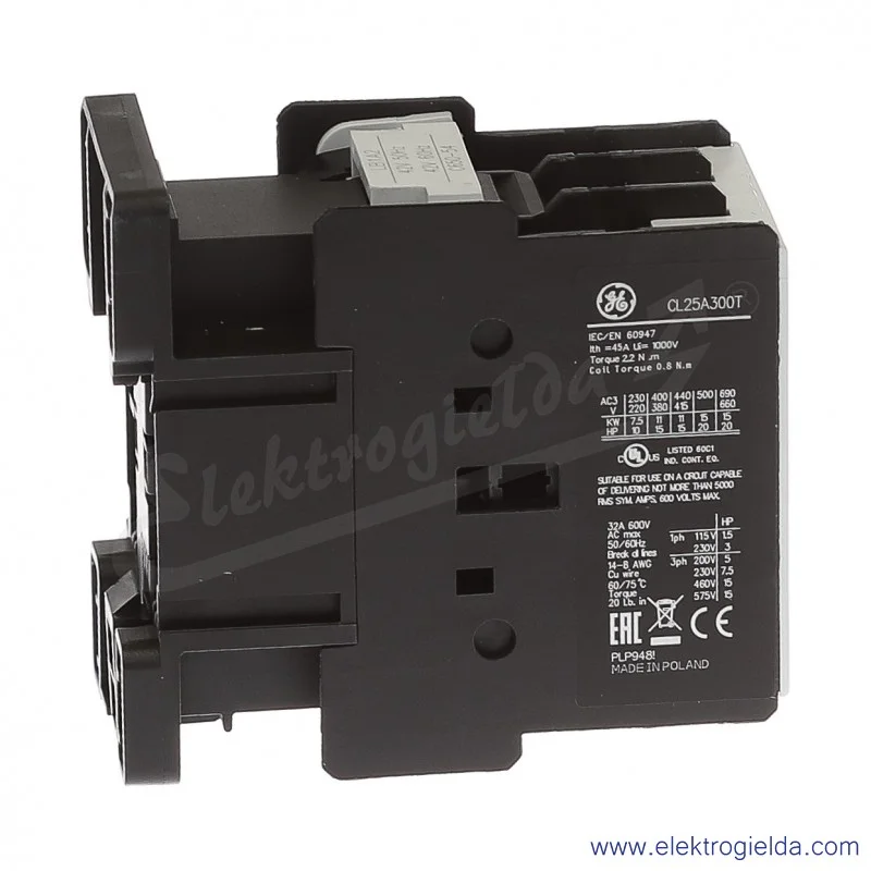 Stycznik CL25A300T2 42V AC 50/60 HZ, 11KW/400V AC-3, 45A AC-1, 3-polowy