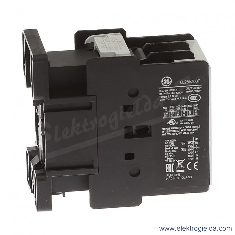 Stycznik CL25A300T3 110V AC 50/60 HZ, 11KW/400V AC-3, 45A AC-1, 3-polowy