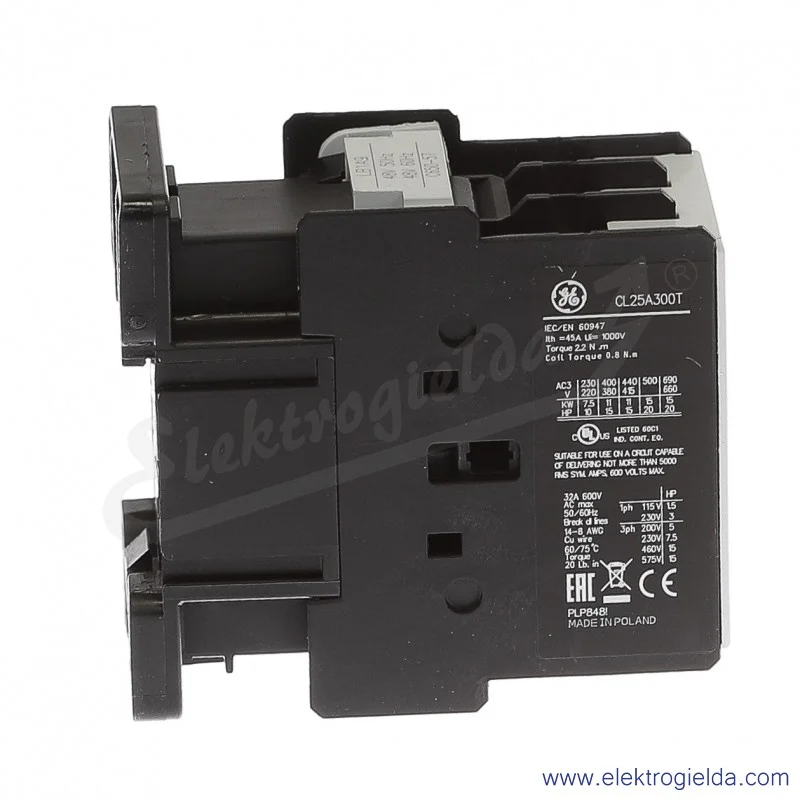 Stycznik CL25A300T9 48V AC 50/60 HZ, 11KW/400V AC-3, 45A AC-1, 3-polowy