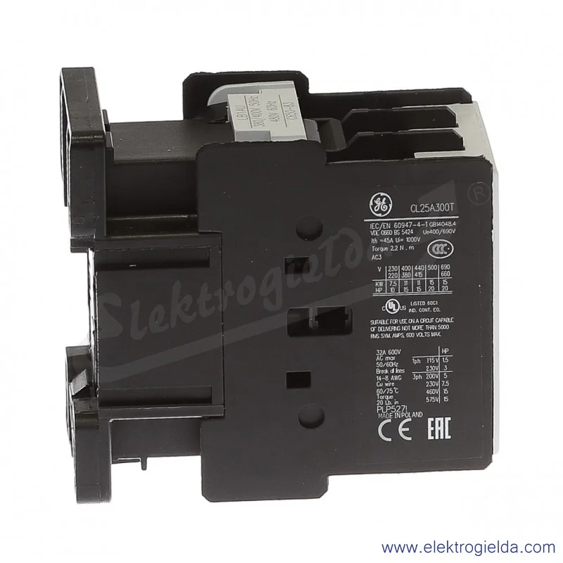Stycznik CL25A300TU 400V AC 50/60 HZ, 11KW/400V AC-3, 45A AC-1, 3-polowy