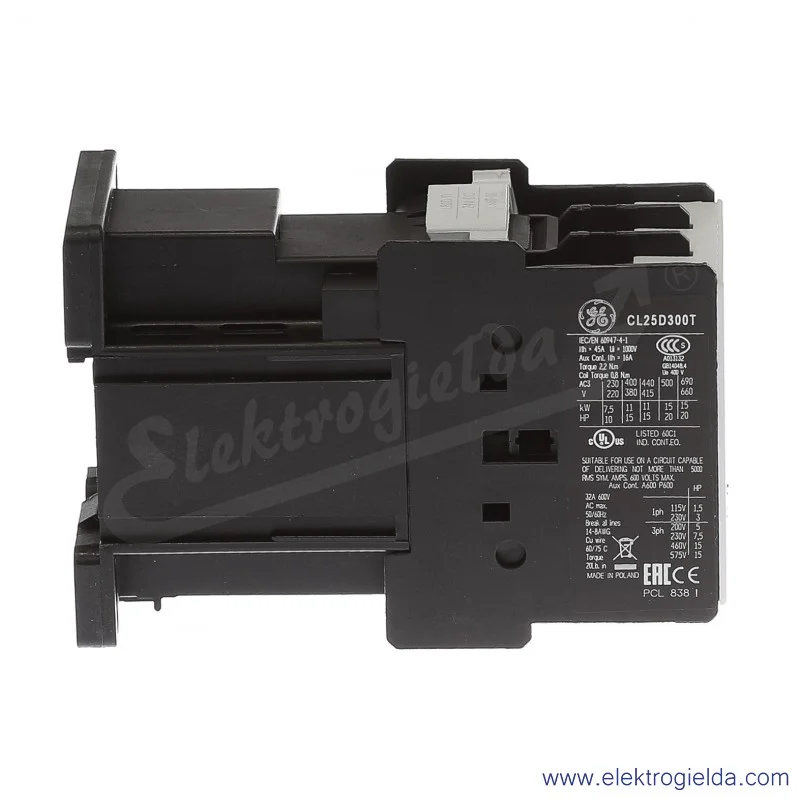 Stycznik CL25D300TD 24V DC, 11KW/400V AC-3, 45A AC-1, 3-polowy
