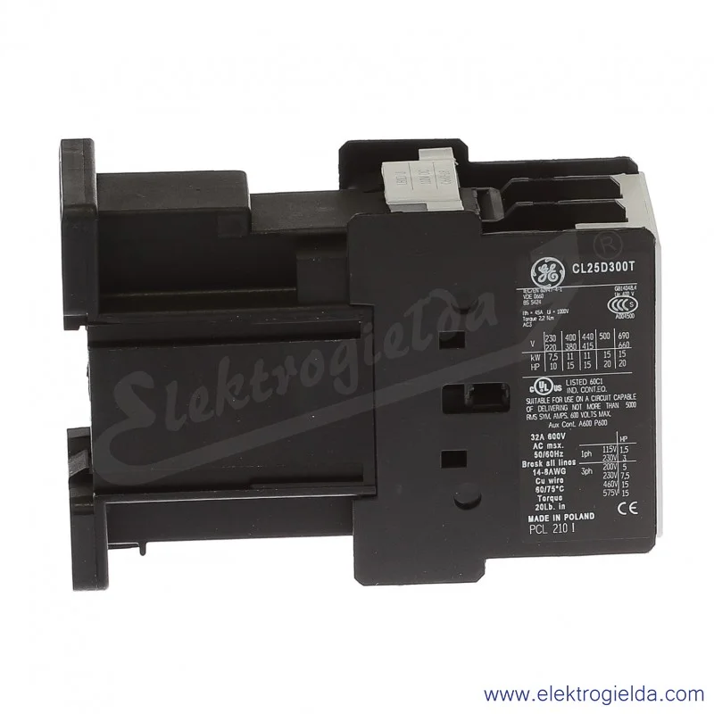 Stycznik CL25D300TJ 110V DC, 11KW/400V AC-3, 45A AC-1, 3-polowy