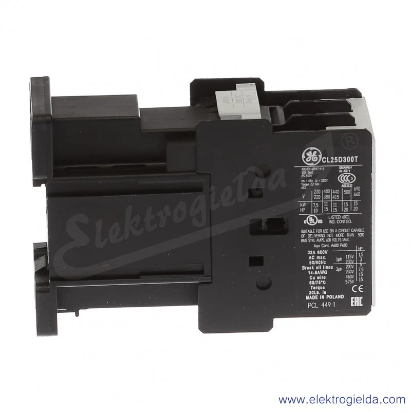 Stycznik CL25D300TN 220V DC, 11KW/400V AC-3, 45A AC-1, 3-polow
