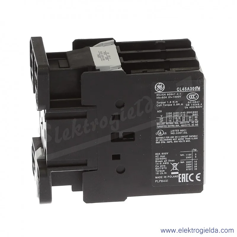 Stycznik CL45A300MU 400V AC 50/60 HZ, 18.5KW/400V AC-3, 60A AC-1, 3-polowy