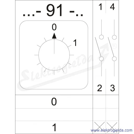 Schemat łącznika 4G10-91-PK /0-1/ 2P