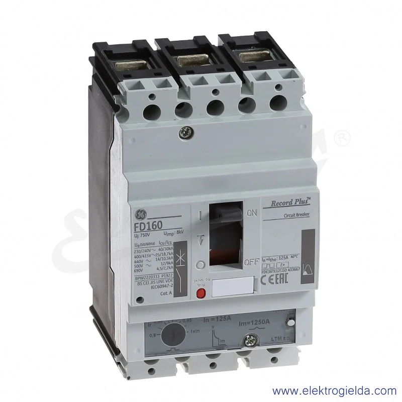 Wyłącznik mocy FDE36TE125GD 125A 3P 25kA 433667