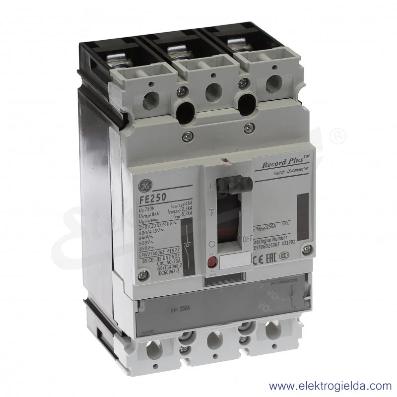 Rozłącznik mocy FEY306D250KF 250A 3P 4,5kA
