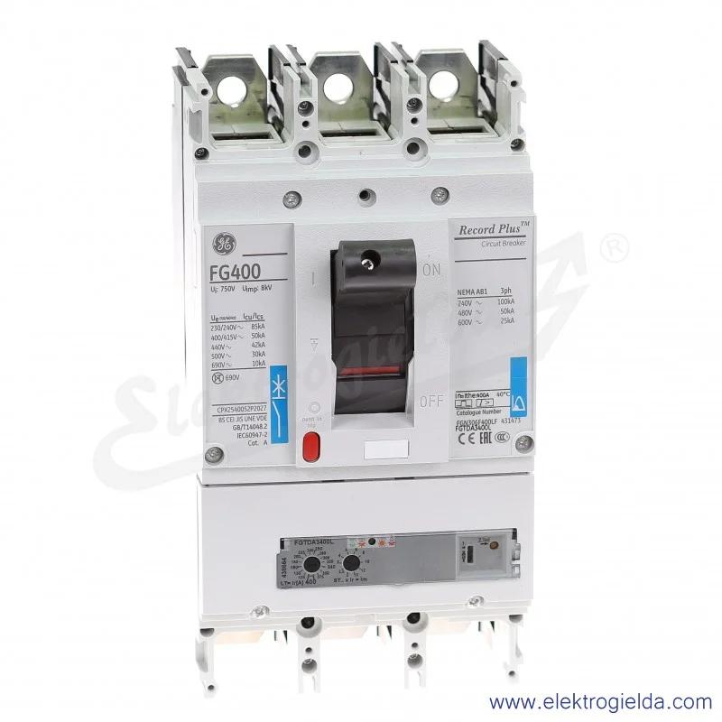 Wyłącznik mocy FGN37DA400LF 400A 3P 50kA wyzwalacz elektroniczny
