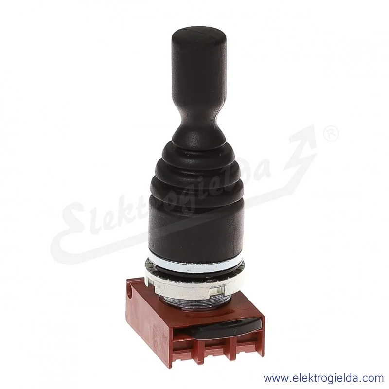 Joystick P9MMN4T czarny z ramką montażową metalowy okrągły 5 położeniowy samopowrotny