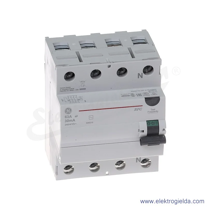 Wyłącznik różnicowoprądowy BPC463/030 4P 63A 0,03A typ AC