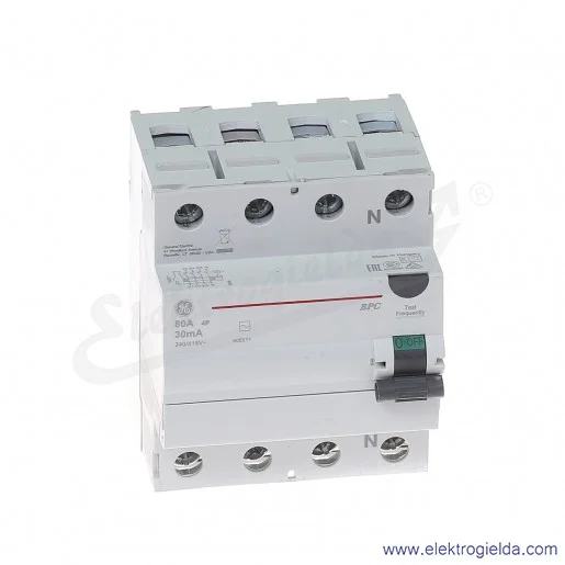 Wyłącznik różnicowoprądowy BPC480/030 4P 80A 0,03A typ AC