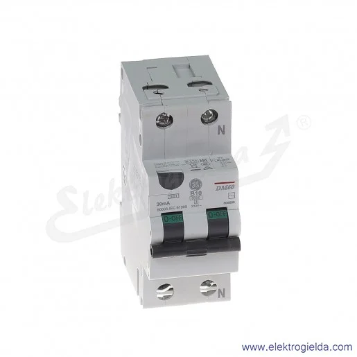 Wyłącznik różnicowo-nadprądowy DM60B10/030 2P 10A B 0,03A typ AC
