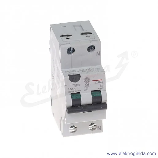 Wyłącznik różnicowo-nadprądowy DM60C04/030 2P 4A C 0,03A typ AC