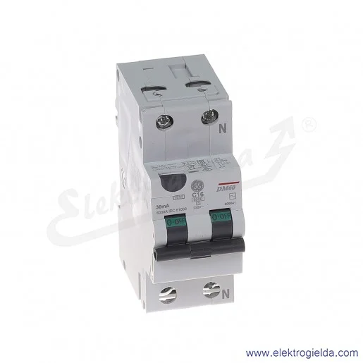 Wyłącznik różnicowo-nadprądowy DM60C16/030 2P 16A C 0,03A typ AC