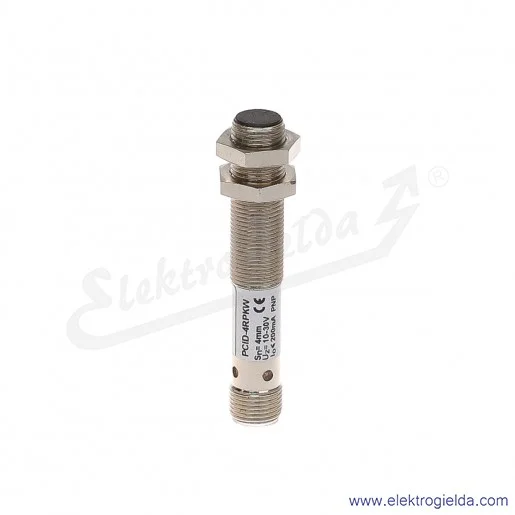Czujnik indukcyjny PCID4RPKW 4mm M12 10-30VDC 200Hz NC PNP czoło kryte IP67
 
