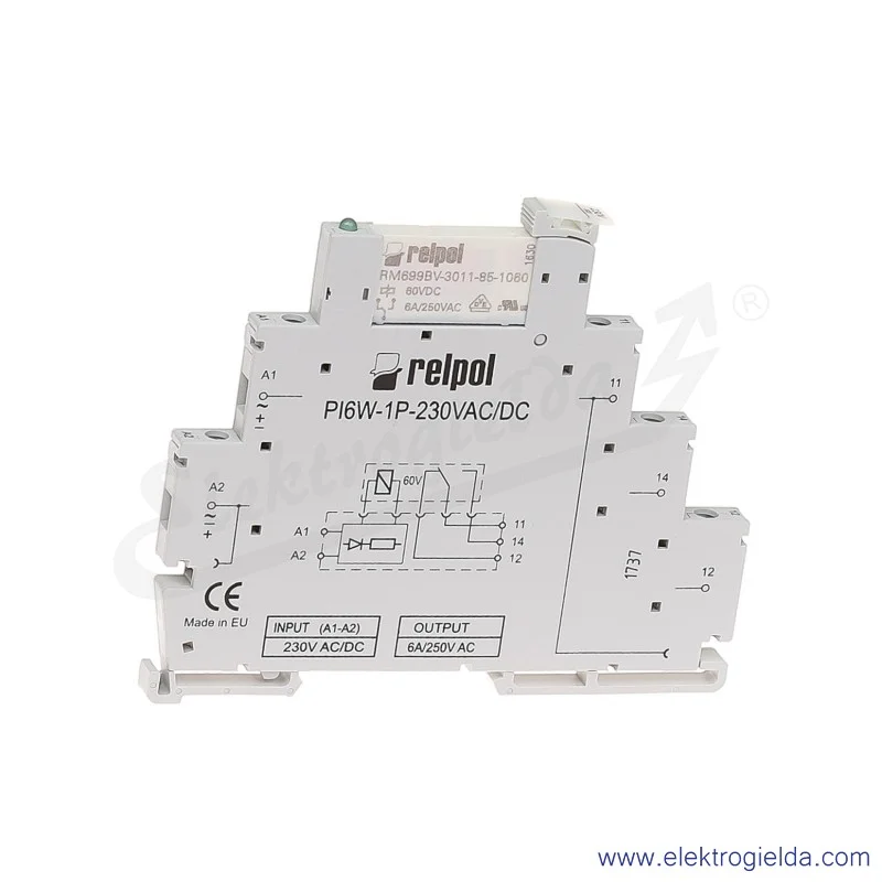 PIR6W-1P-230VAC/DC (SZARE) (CE)