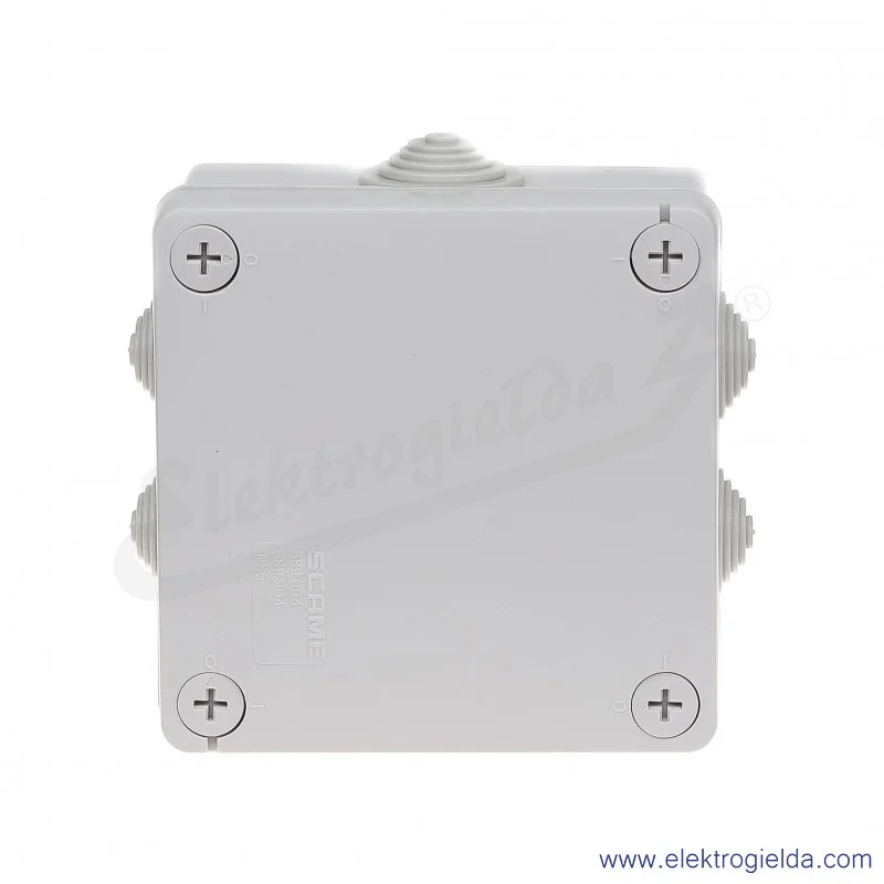 Puszka instalacyjna 689.004 100x100x50 mm z dławnicami, IP55 montaż natynkowy