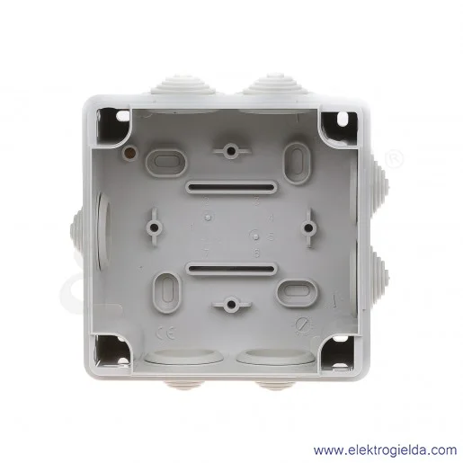 Puszka instalacyjna 689.004 100x100x50 mm z dławnicami, IP55 montaż natynkowy
