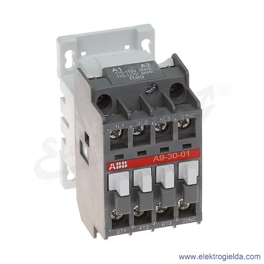 Stycznik A9-30-01 110V AC 50/60 HZ, 1NC, 4KW/400V AC-3, 25A AC-1, 3-polowy
