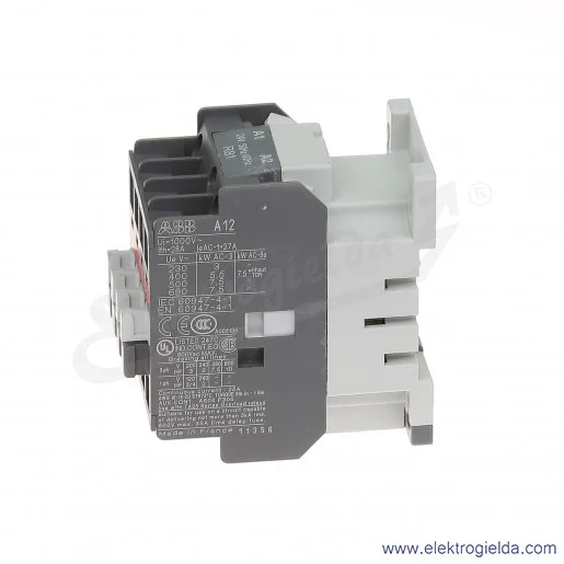 Stycznik A12-30-10 24V AC 50/60 HZ, 1NO, 5.5KW/400V AC-3, 27A AC-1, 3-polowy Stycznik A12-30-10 24V AC 50/60 HZ, 1NO, 5.5KW/400V AC-3, 27A AC-1, 3-polowy
