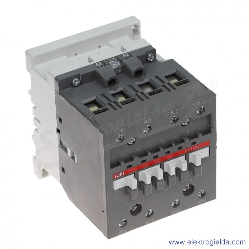 Stycznik A45-40-00 230V AC 50/60 HZ, 25KW/400V AC-3, 70A AC-1, 4-polowy