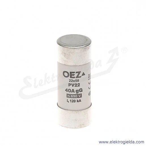 Wkładka bezpiecznikowa PV22 40A gG 690VAC 22x58