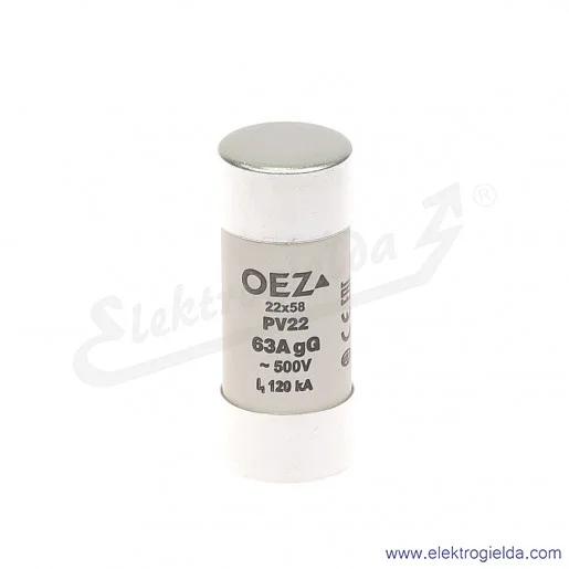 Wkładka bezpiecznikowa PV22 63A gG 690VAC 22x58