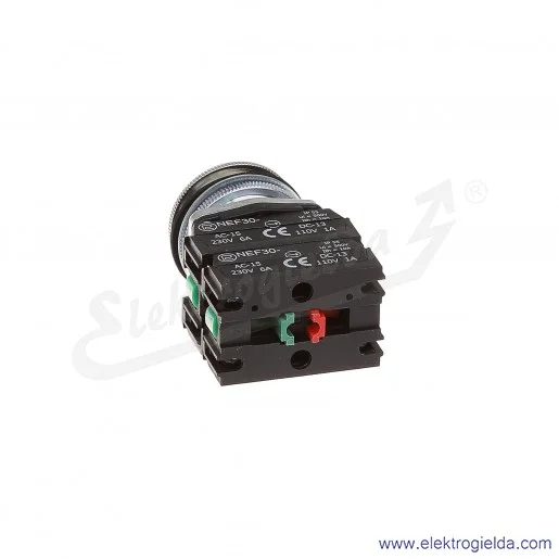 Przycisk sterowniczy NEF30 Kz2X2Y zielony kryty 30mm 2NO+2NC
