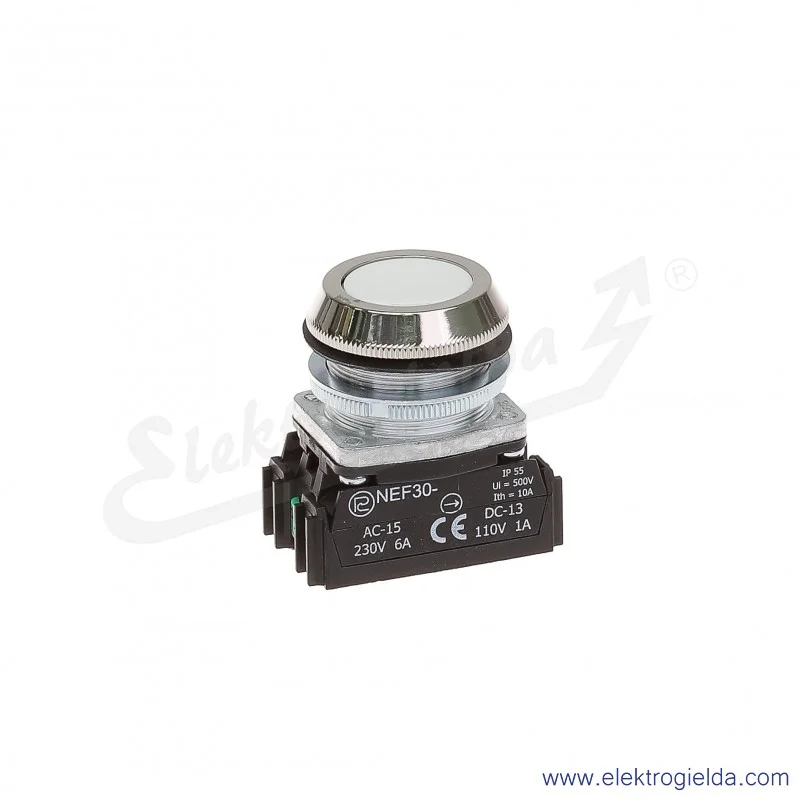 Przycisk sterowniczy NEF30 KbXY biały kryty 30mm 1NO+1NC