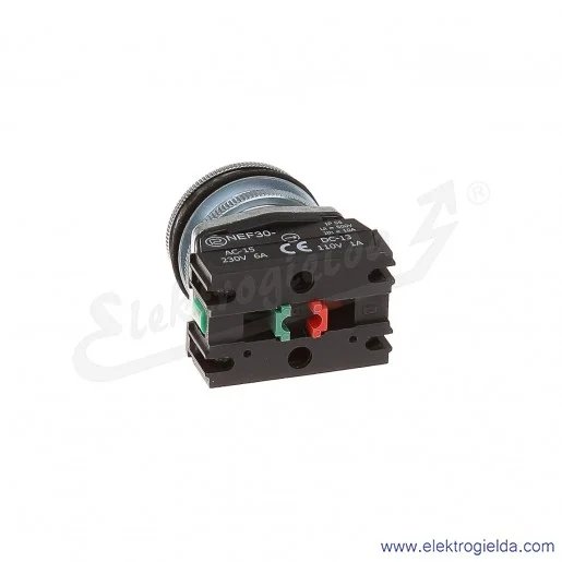 Przycisk sterowniczy NEF30 KcXY czerwony kryty 30mm 1NO+1NC