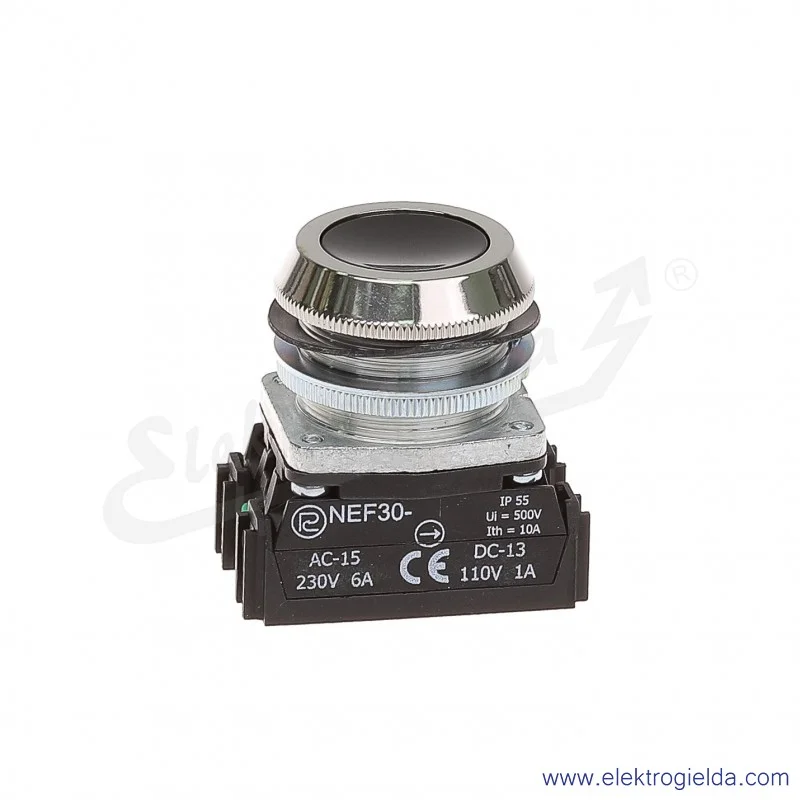 Przycisk sterowniczy NEF30 KsXY czarny kryty 30mm 1NO+1NC