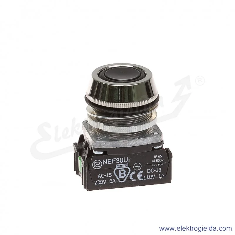 Przycisk sterowniczy NEF30 UKsXY czarny kryty uszczelniony 30mm 1NO+1NC