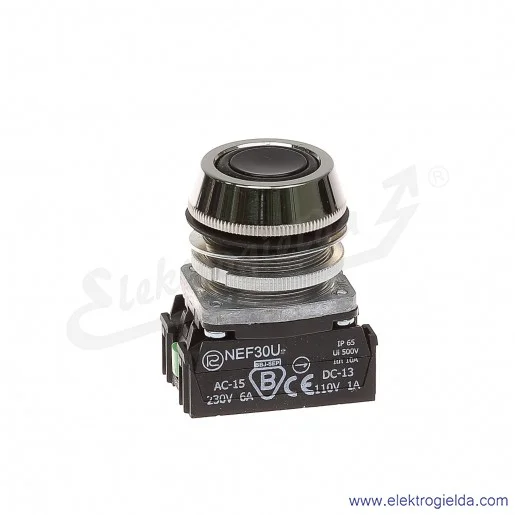 Przycisk sterowniczy NEF30 UKsXY czarny kryty uszczelniony 30mm 1NO+1NC