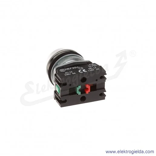 Przycisk sterowniczy NEF30 UKzXY zielony kryty uszczelniony 30mm 1NO+1NC