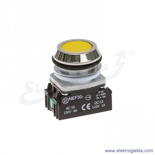 Przycisk sterowniczy NEF30 KgXY żółty kryty 30mm 1NO+1NC