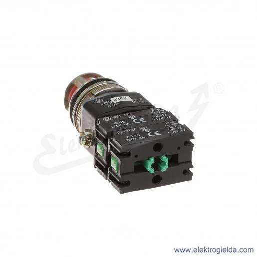 Przycisk sterowniczy NEF30 KLc4X 230V czerwony kryty podświetlany 30mm 4NO