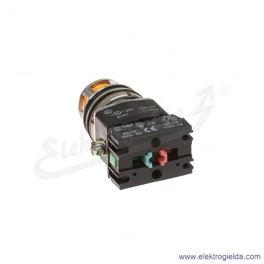 Przycisk sterowniczy NEF30 KLgXY 24V żółty kryty podświetlany 30mm 1NO+1NC