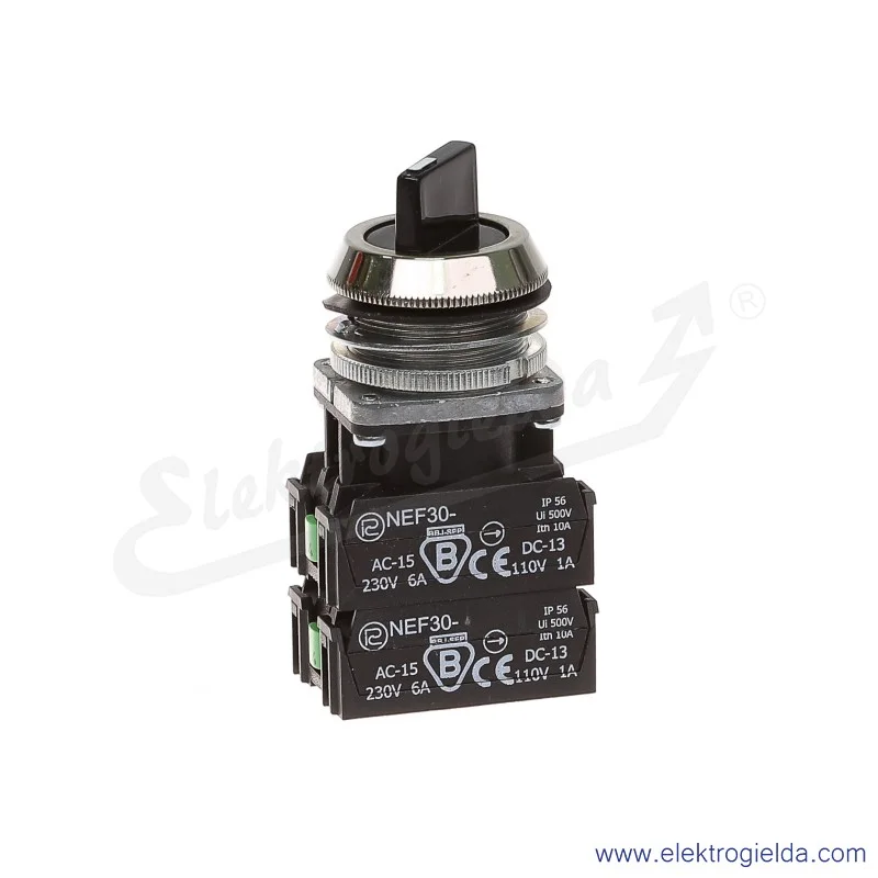 Przełącznik piórkowy NEF30 TPas2X2Y 0-1 czarny stabilny 30mm 2NO+2NC