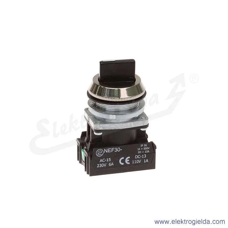 Przełącznik piórkowy NEF30 TPcs2X 1-0-2 czarny stabilny 30mm 2NO