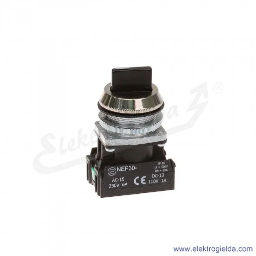 Przełącznik piórkowy NEF30 TPcs2X 1-0-2 czarny stabilny 30mm 2NO