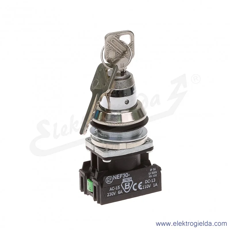 Przełącznik kluczykowy NEF30 NEF30 TZaM2X 0-1 stabilny 30mm 2NO